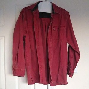 Men's L Clearwater Outfitters Cranberry Button Down Shirt